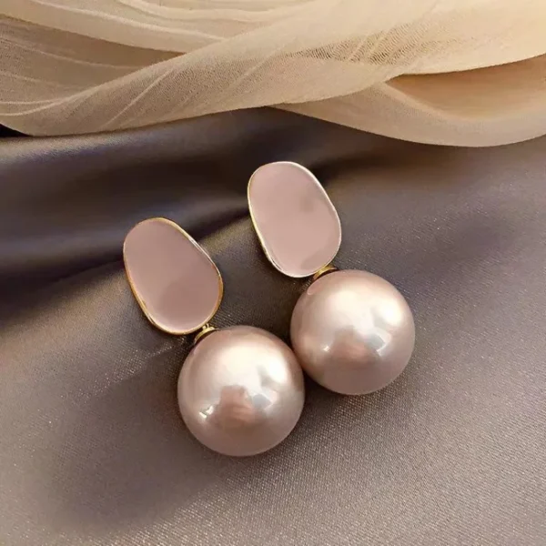 Korean Pearl Drop Earrings - Image 2