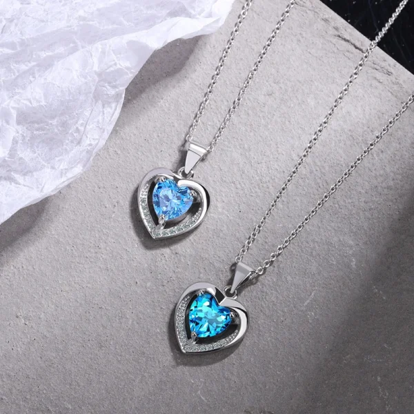 Heart Blue Zircon Choker - Image 5