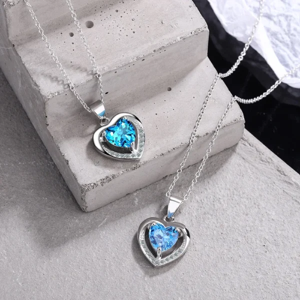 Heart Blue Zircon Choker - Image 4